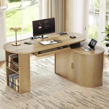 L-Shaped Computer Desk with Storage and Reversible Office 1