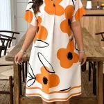 Plus Size Summer Floral Print VNeck Batwing Dress 4 | PricZone Plus Size Summer Floral Print V Neck Batwing Dress 4 | PricZone