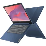 Lenovo 14 Inch Touch Chromebook Kompanio 520 3 | PricZone Blue Lenovo 2 in 1 convertible laptop with keyboard dock and screen tilted in tablet mode for touch use gray keyboard visible | PricZone