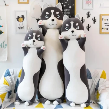 110Cm Giant Husky Plush Pillow Funny Serious Face Big Dog 1 | PricZone