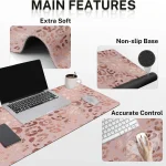 In1 Leopard Rose Gold Desk Mat with Wrist Support 3 | PricZone In 1 Leopard Rose Gold Desk Mat with Wrist Support 3 | PricZone