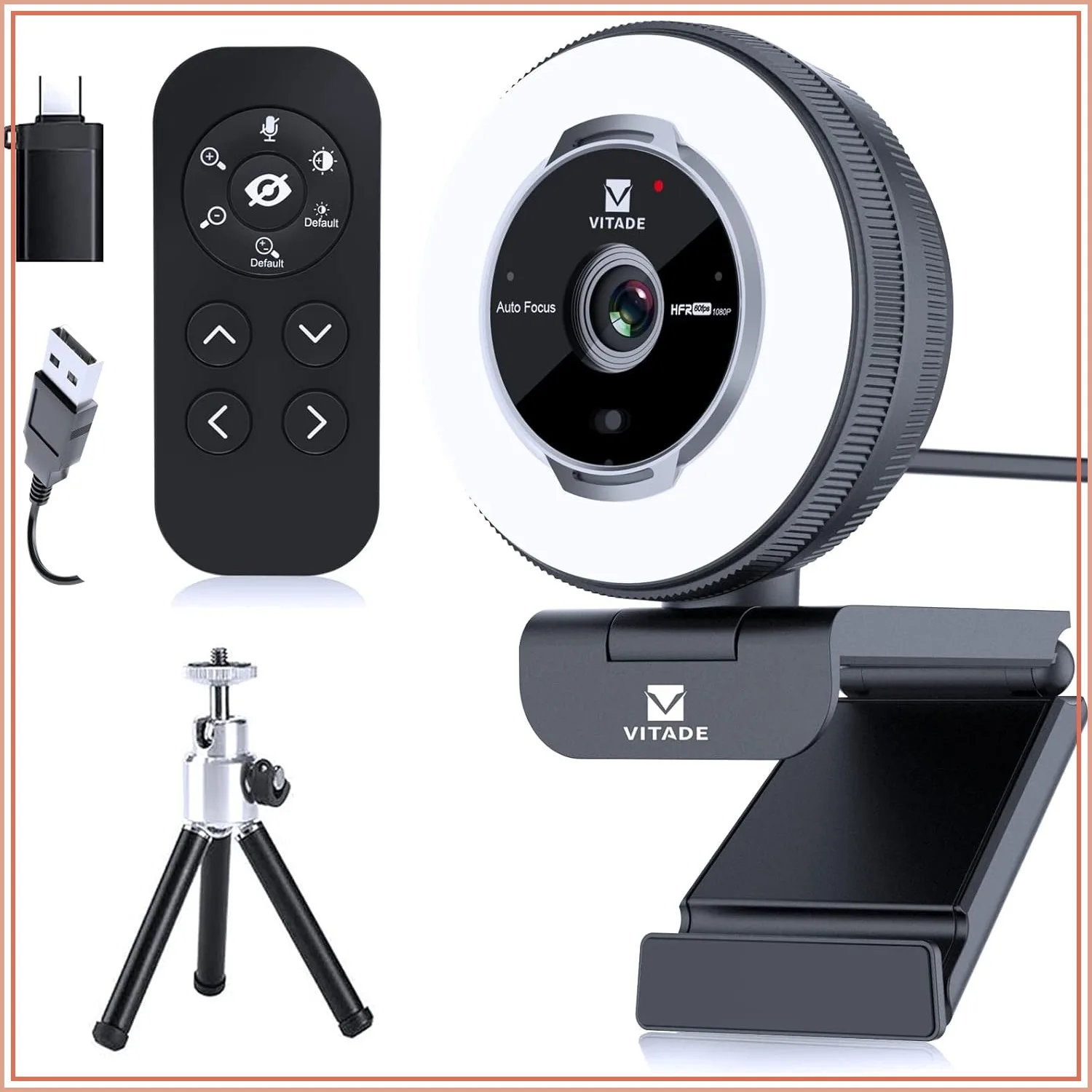 1080P 60Fps Streaming Webcam with Remote Control 7