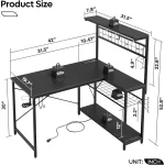 L Gaming Desk with Power Outlets and LED Lights 2 | PricZone