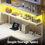 Enhomee 53inch LShaped Office Desk with RGB LED Computer 6 | PricZone Enhomee 53 inch L Shaped Office Desk with RGB LED Computer 6 | PricZone