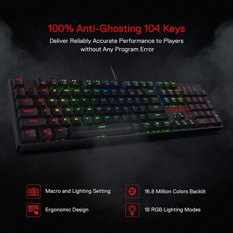 Redragon K582 Surara RGB LED Backlit Mechanical Gaming 2 | PricZone Redragon K582 Surara RGB LED Backlit Mechanical Gaming 2 | PricZone