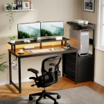 Gaming Desk with 3 Storage Drawers and LED 1 | PricZone