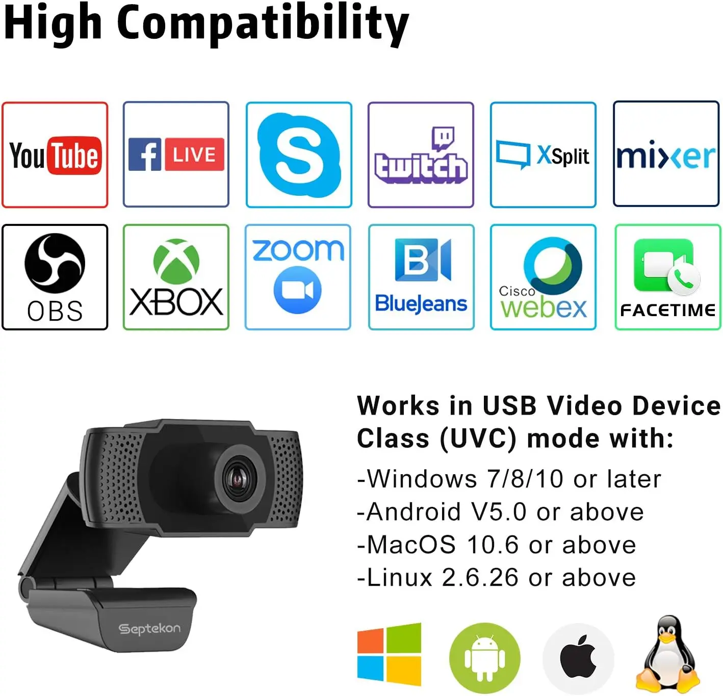 1080P HD Webcam with Microphone for Laptop Desktop Mac Tv 11