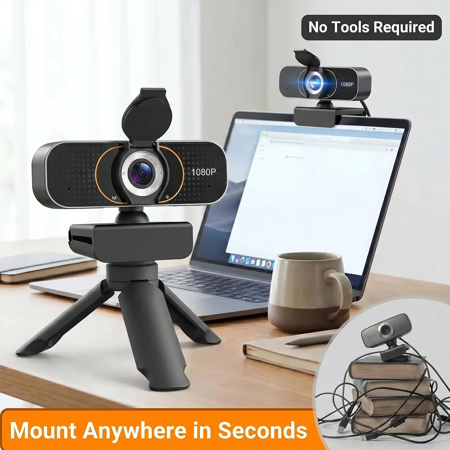 1080P Plug and Play USB Webcam with Microphone 11