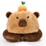 Cute Plush Capybara Shaped Travel Neck Pillow with Citrus 1 | PricZone