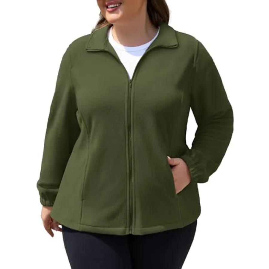 Cootry Plus Size Fleece Jacket Women Lightweight Zip Up 1 | PricZone Cootry Plus Size Fleece Jacket Women Lightweight Zip Up 1 | PricZone