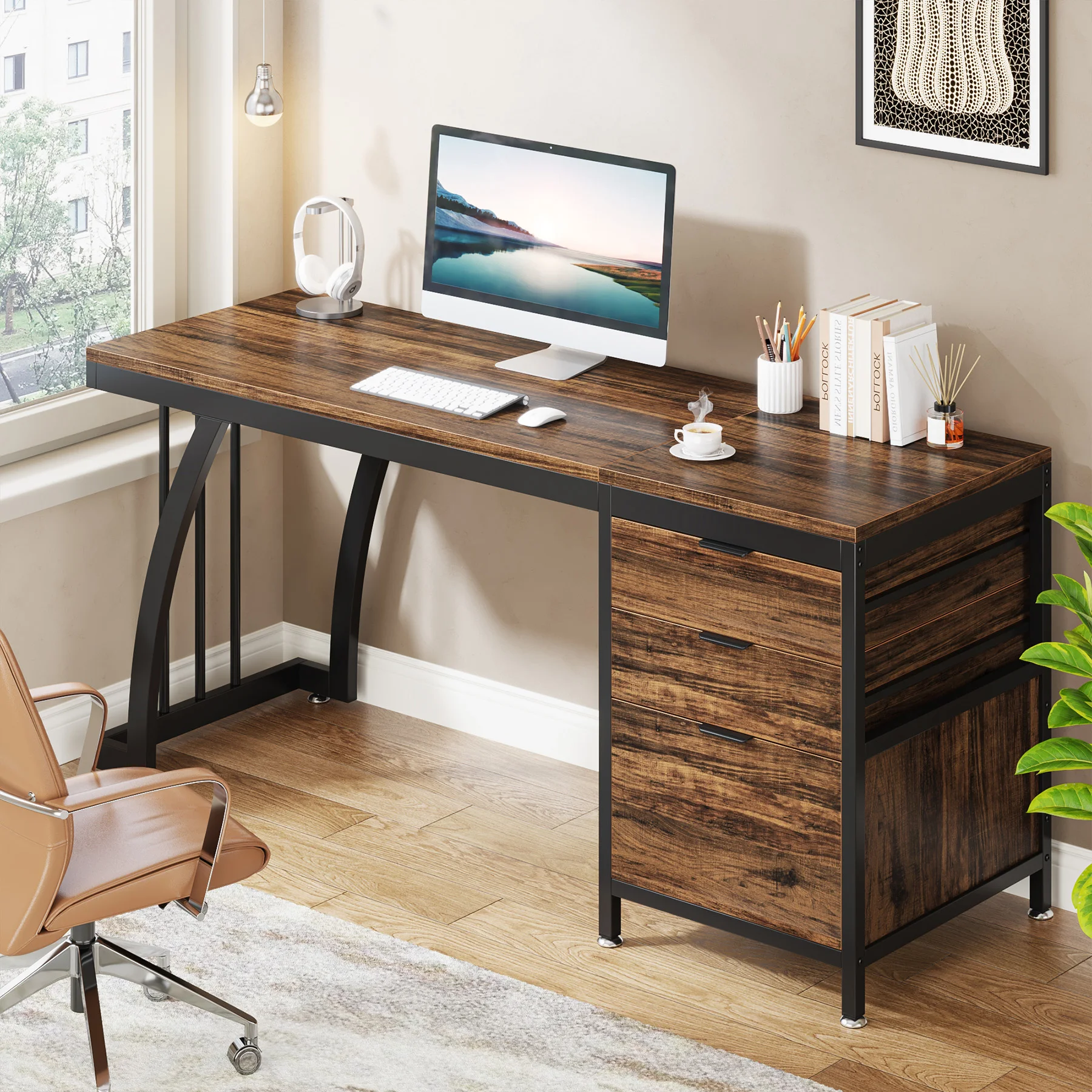 Tribesigns Computer Desk with 3 Reversible Drawers 2 | PricZone Tribesigns Computer Desk with 3 Reversible Drawers 2 | PricZone