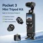 Ulanzi Pk08 Pk11 Pocket 3 Mini Tripod Kit for Dji Osmo 1 | PricZone Pocket 3 Mini Tripod Kit for DJI Osmo Pocket 3 with detachable attachments and badge branding shown on left includes mount and tripod feet | PricZone