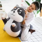 110Cm Giant Husky Plush Pillow Funny Serious Face Big Dog 6 | PricZone