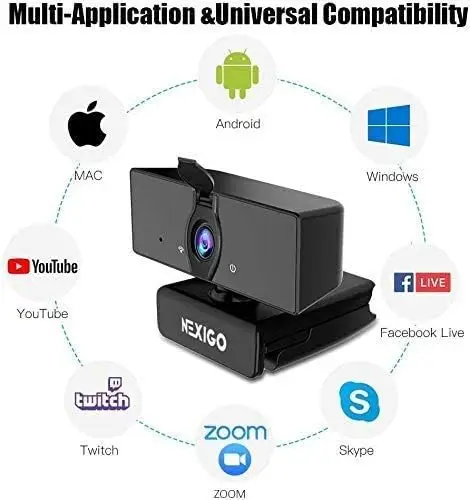 1080P Business Webcam with Dual Microphone and Privacy Cover 11