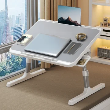 Adjustable Laptop Tray with Drawer and Tablet Slot 1