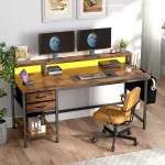 Small Gaming Desk with Remote RGB Light and Power 8 | PricZone