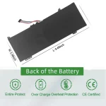 Lenovo Yoga 530 Battery Replacement 45Wh Black 4 | PricZone Back of the battery with size labels 948 in by 334 in and safety iconstext at bottom | PricZone