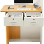 Modern Reception Desk with LED Light and Lockable Drawer 1 | PricZone Modern Reception Desk with LED Light and Lockable Drawer 1 | PricZone