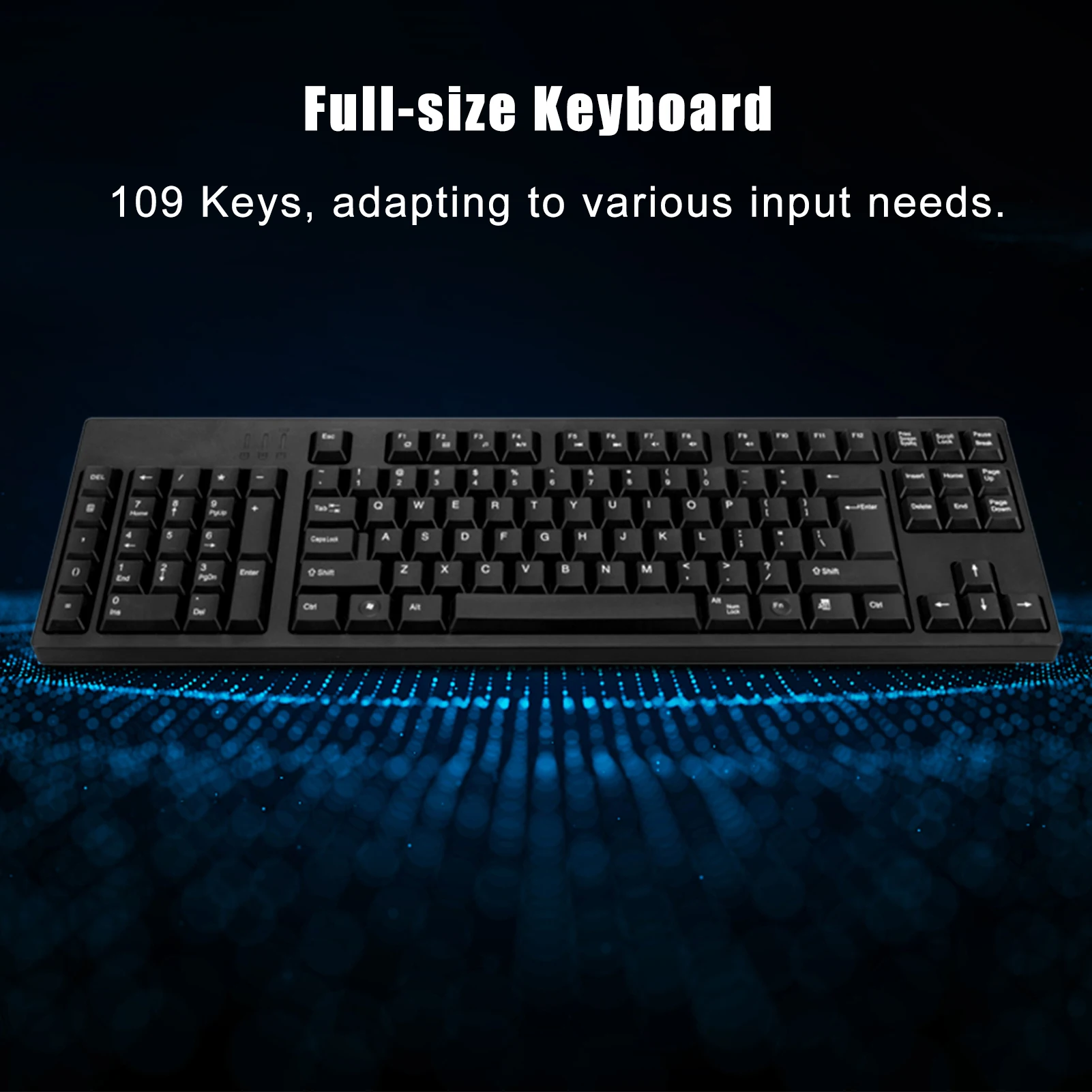 Left Handed Ergonomic Full-Size Dual USB Interface Keyboard 8