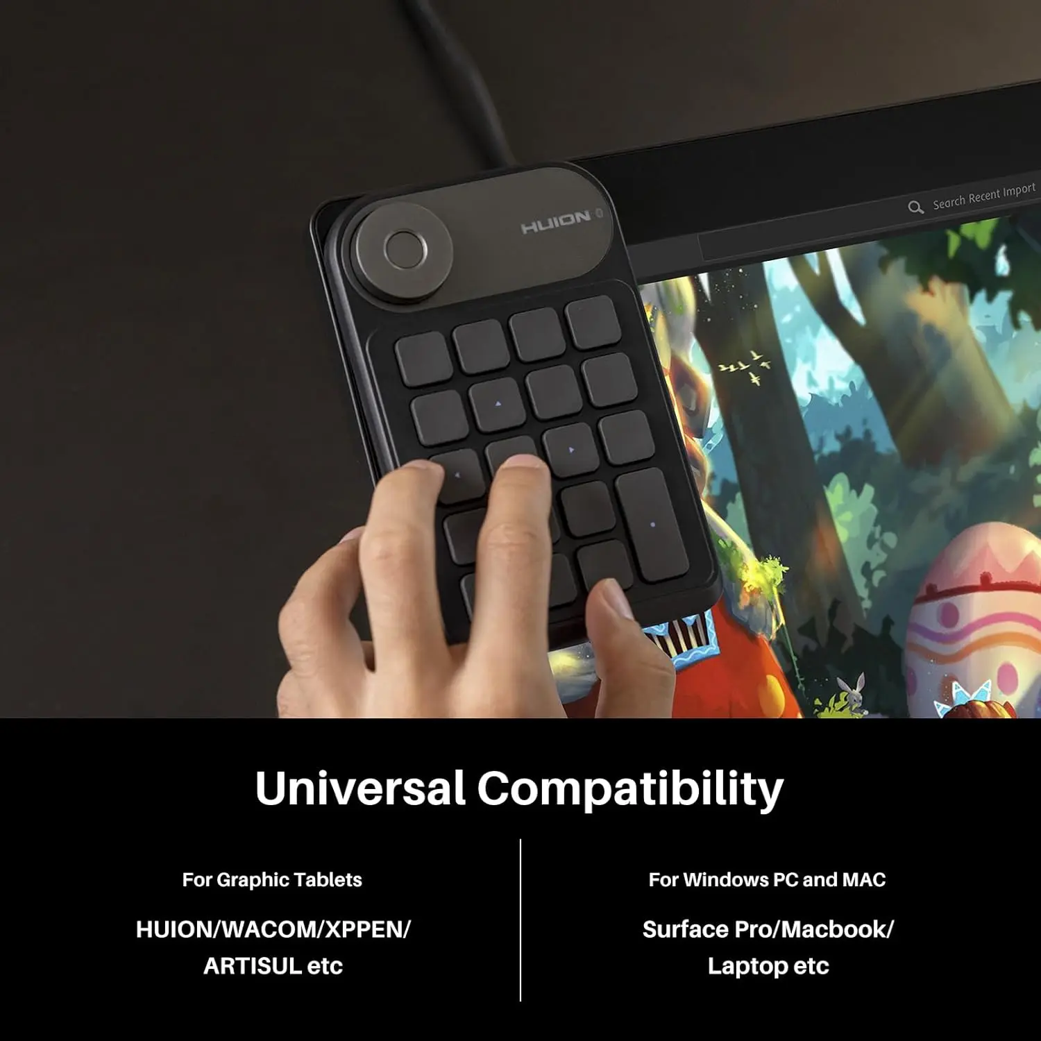 Huion Keydial Mini Wireless Keyboard with Dial for Drawing 3 | PricZone Huion Keydial Mini Wireless Keyboard with Dial for Drawing 3 | PricZone