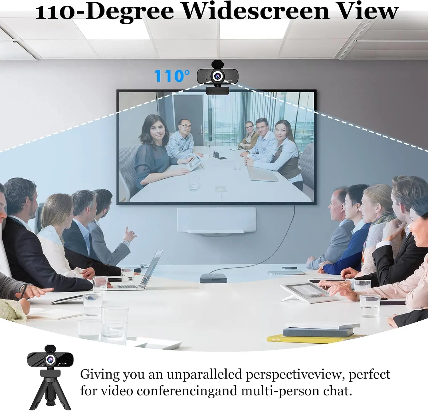 1080P Full HD Webcam with Built-In Microphone and Tripod 9