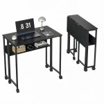 SpaceSaving Computer Desk with Storage Shelf and Wheels 1 | PricZone Space Saving Computer Desk with Storage Shelf and Wheels 1 | PricZone