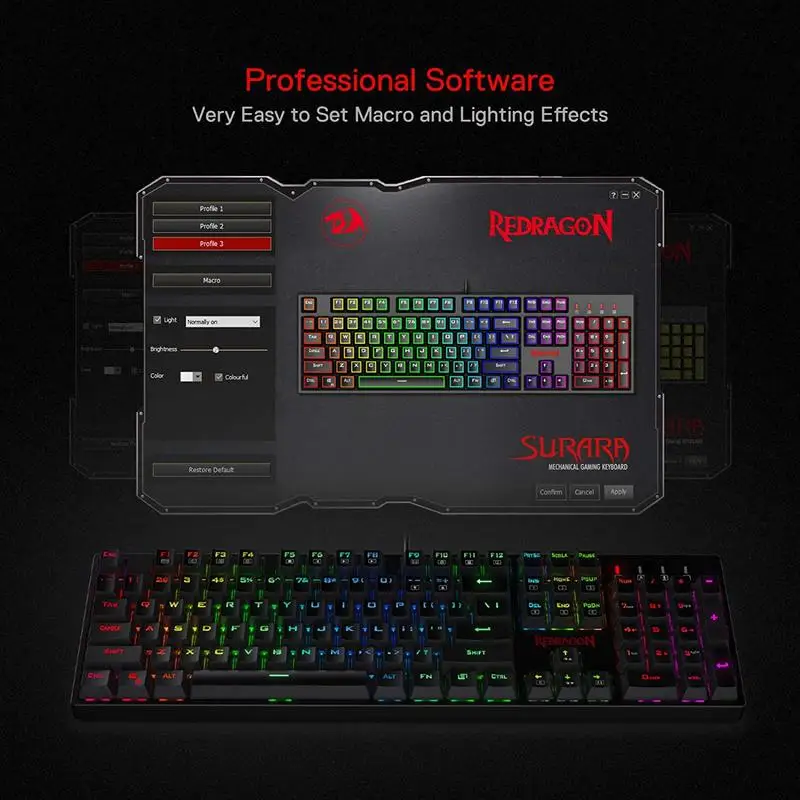 Redragon K582 Surara RGB LED Backlit Mechanical Gaming 6 | PricZone Redragon K582 Surara RGB LED Backlit Mechanical Gaming 6 | PricZone