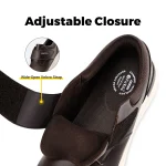 FitVille Wide Leather Diabetic Slip On Shoes 5 | PricZone