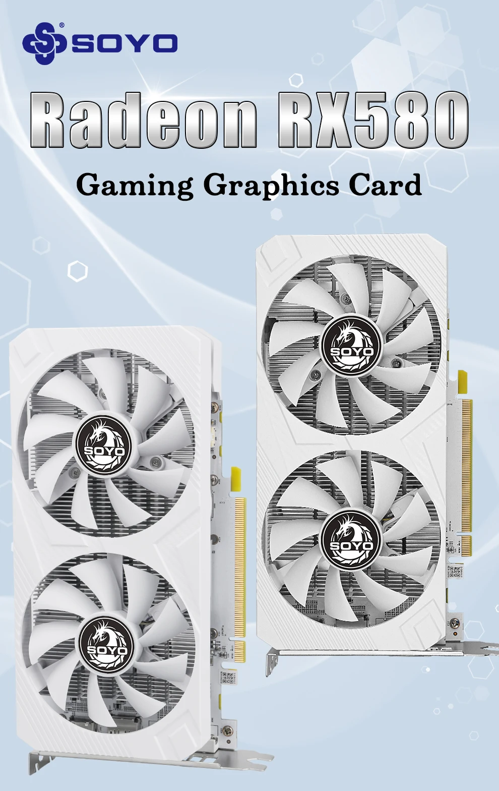 Soyo Amd Radeon Rx580 8G Ddr5 Graphics Card 6Pin 256Bit 9