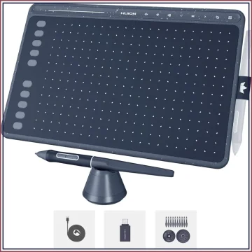 10X6 Inch Graphics Drawing Tablet with Battery-Free Stylus 1
