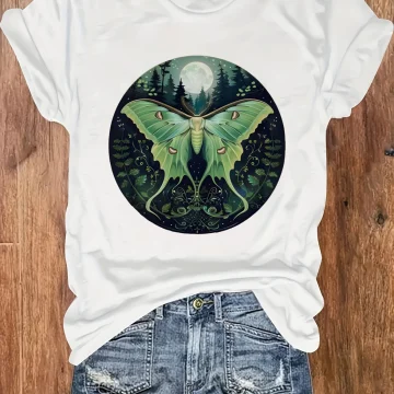 Women's Plus Size Moonlit Forest Moth Art Tank Top 1
