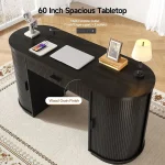 Fluted Executive Computer Desk with Drawers 4 | PricZone