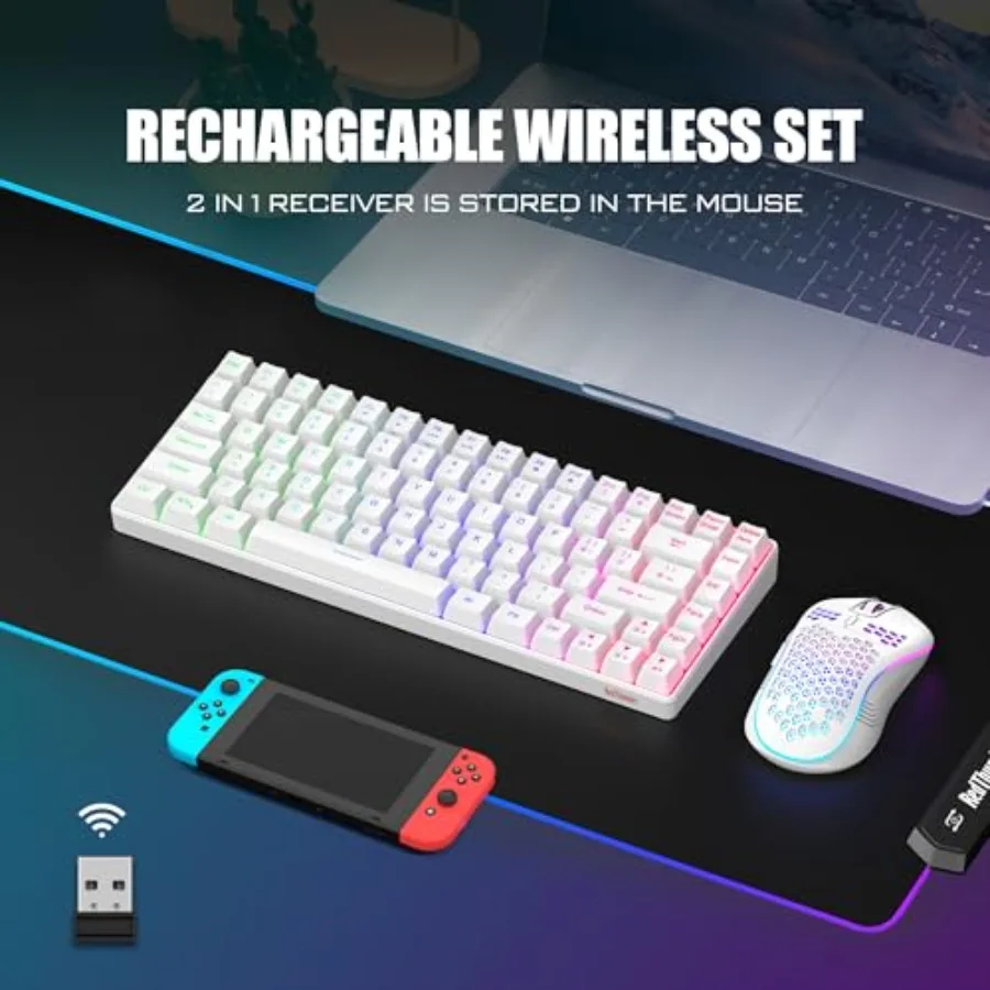 K84 Wireless Keyboard and Mouse Combo with Rainbow Backlit 12