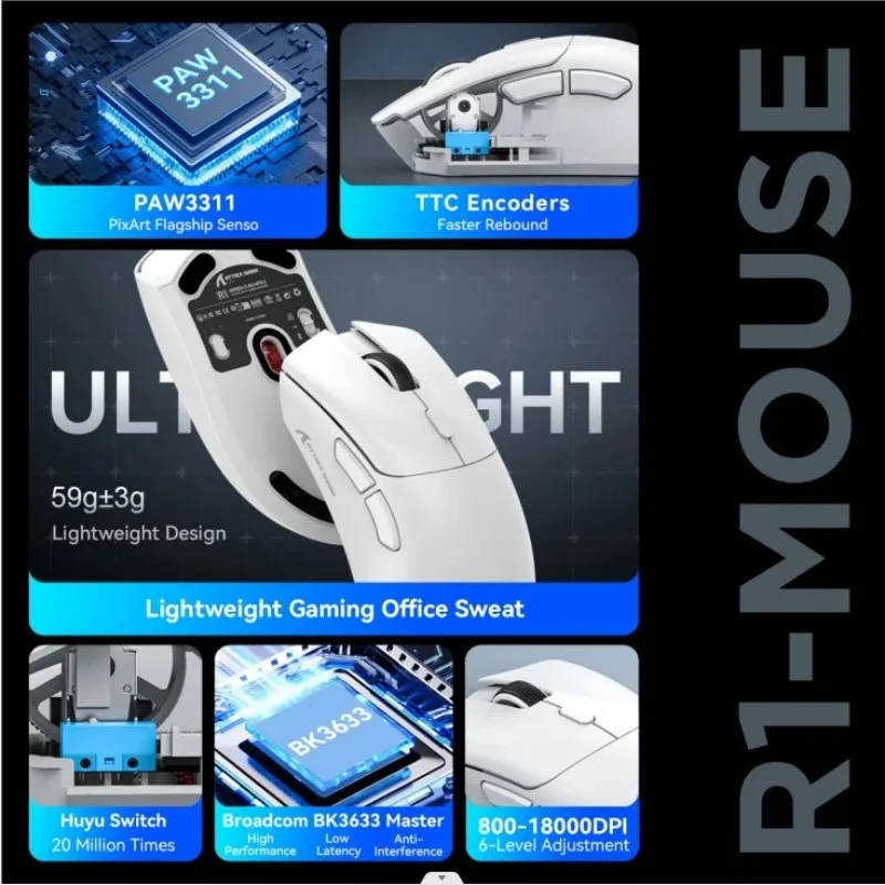 Attack Shark R1 Bluetooth Gaming Mouse with Ergonomic Design 6 | PricZone Attack Shark R1 Bluetooth Gaming Mouse with Ergonomic Design 6 | PricZone