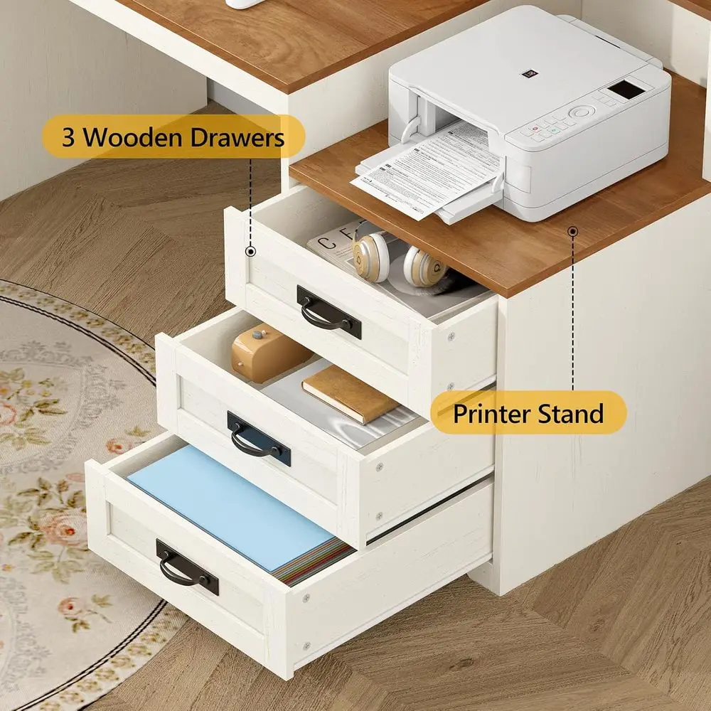 Armhouse Computer Desk with Power Outlets and Storage 5 | PricZone Armhouse Computer Desk with Power Outlets and Storage 5 | PricZone
