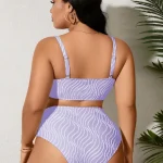 Plus Size Women Wavy Print High Waist Bikini Set Summer 2 | PricZone Plus Size Women Wavy Print High Waist Bikini Set Summer 2 | PricZone