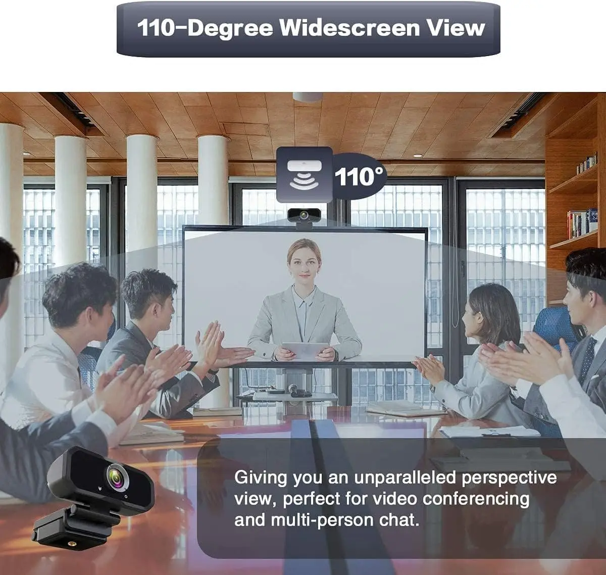1080P HD Webcam with Microphone Wide Angle Tripod for PC 8