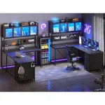L Shaped Gaming Desk with Hutch and Storage 4 | PricZone