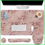 In1 Leopard Rose Gold Desk Mat with Wrist Support 1 | PricZone In 1 Leopard Rose Gold Desk Mat with Wrist Support 1 | PricZone