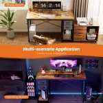 47 in Computer Desk with 2 Drawers for Study Office 6 | PricZone