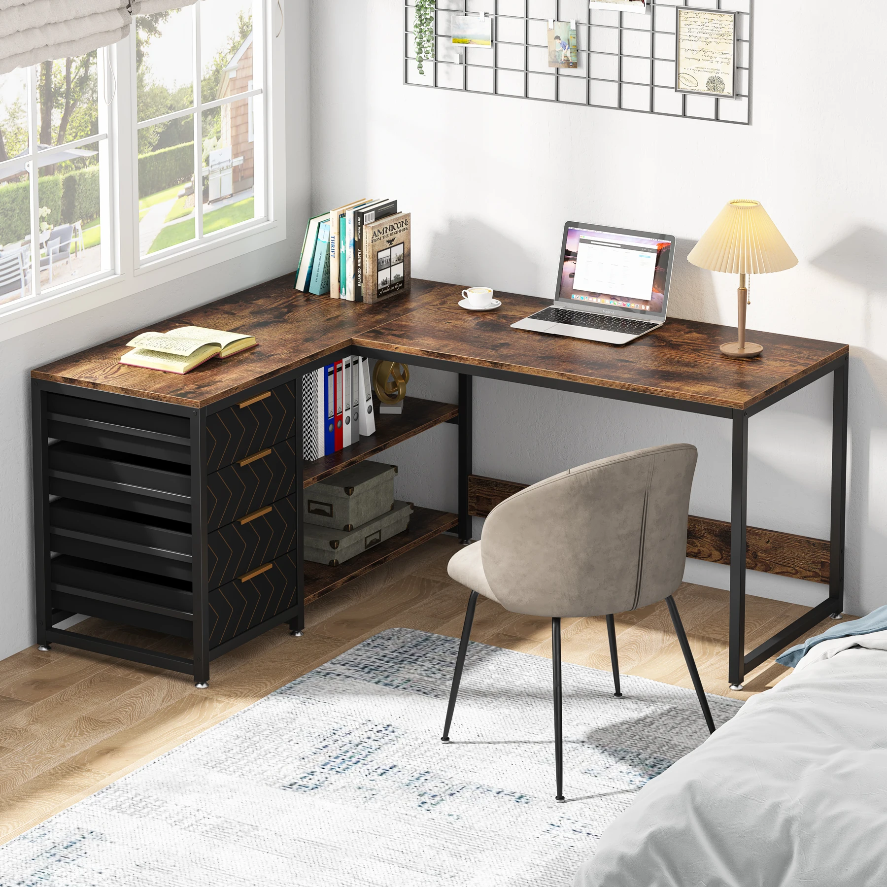 Tribesigns LShaped Computer Desk with Storage Drawers 3 | PricZone Tribesigns L Shaped Computer Desk with Storage Drawers 3 | PricZone
