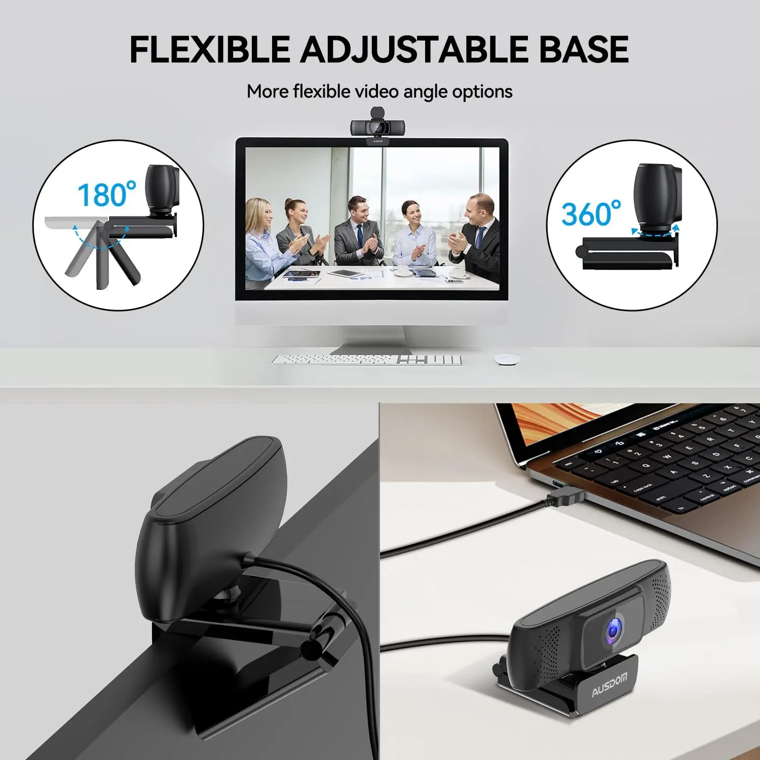 1080P Webcam with Microphone 90° Fov USB Computer Camera 12