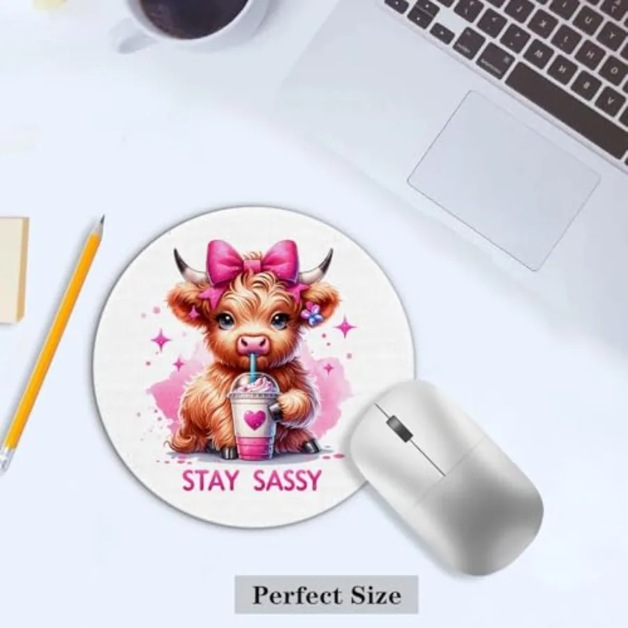 Highland Cow Mouse Pad Coquette Pink Bow 4 | PricZone Highland Cow Mouse Pad Coquette Pink Bow 4 | PricZone
