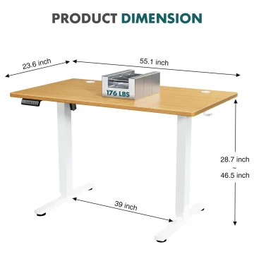 Mcq 55X24 Inch Electric Office Computer Desk with Wooden 2