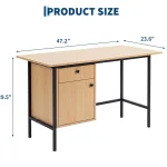 Compact Natural Oak Computer Desk with Storage 4 | PricZone Compact Natural Oak Computer Desk with Storage 4 | PricZone