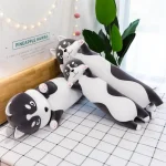 110Cm Giant Husky Plush Pillow Funny Serious Face Big Dog 2 | PricZone