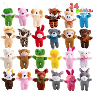 Pcs Mini Animal Plush Party Favors with Keychain Hoop 1 | PricZone