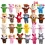 Pcs Mini Animal Plush Party Favors with Keychain Hoop