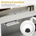 Modern White Stone Wood Reception Desk with LED Light Front 4 | PricZone Modern White Stone Wood Reception Desk with LED Light Front 4 | PricZone