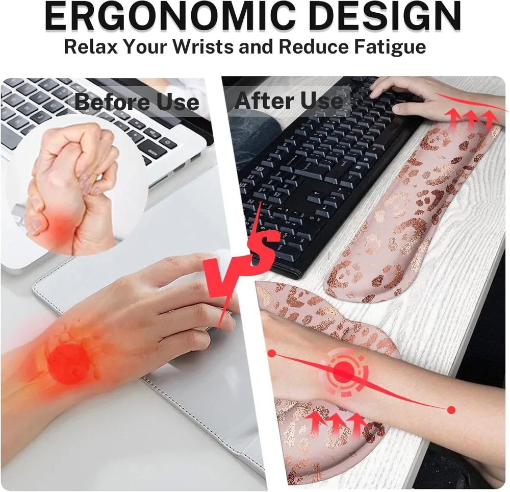 In1 Leopard Rose Gold Desk Mat with Wrist Support 4 | PricZone In 1 Leopard Rose Gold Desk Mat with Wrist Support 4 | PricZone